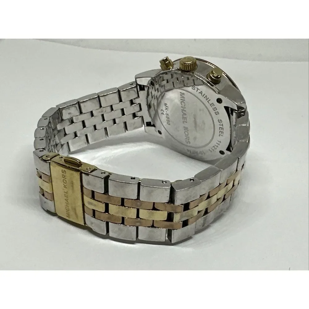 Michael Kors Ritz MK5650 Women Tri-Tone Stainless Steel Analog Dial Watch NUL56